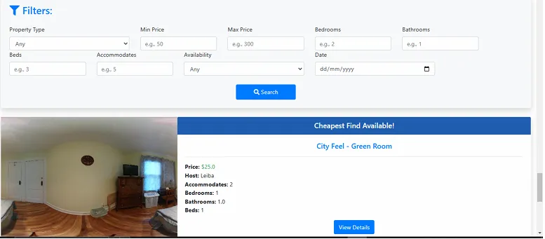 Albany Airbnb Dashboard screenshot (4/5)
