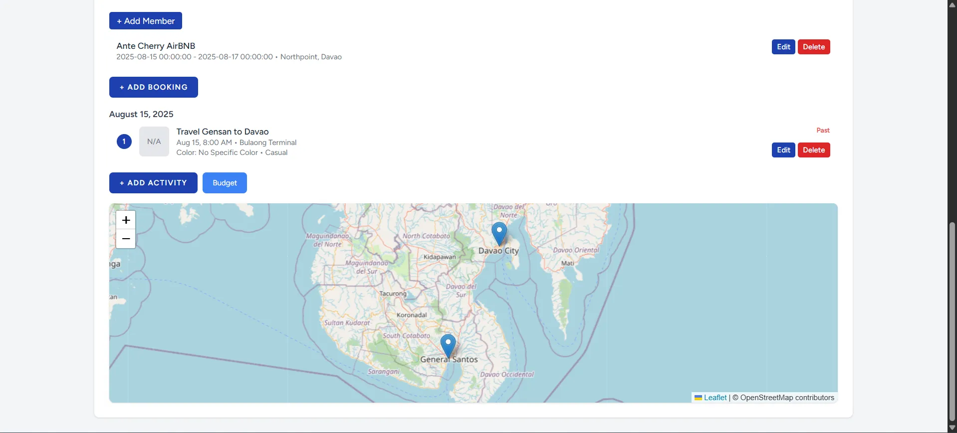 Itinerary Planner screenshot (4/4)