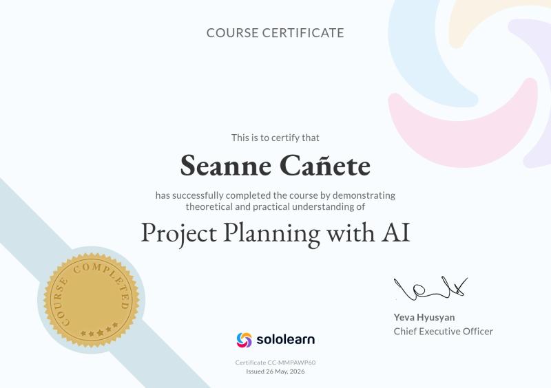 Project Planning with AI - SoloLearn preview