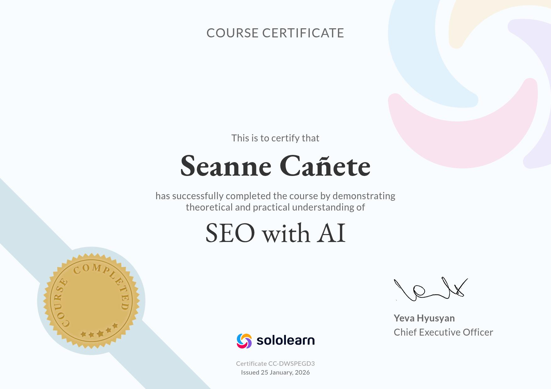 SEO with AI - SoloLearn preview